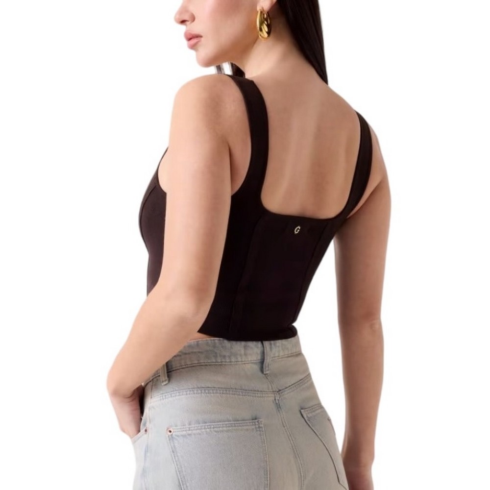 GUESS ESME CORSET TOP SWTR ΤΟΠ ΜΠΛΟΥΖΑ ΓΥΝΑΙΚΕΙΑ BROWN