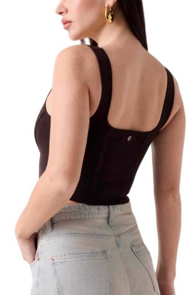 GUESS ESME CORSET TOP SWTR ΤΟΠ ΜΠΛΟΥΖΑ ΓΥΝΑΙΚΕΙΑ BROWN