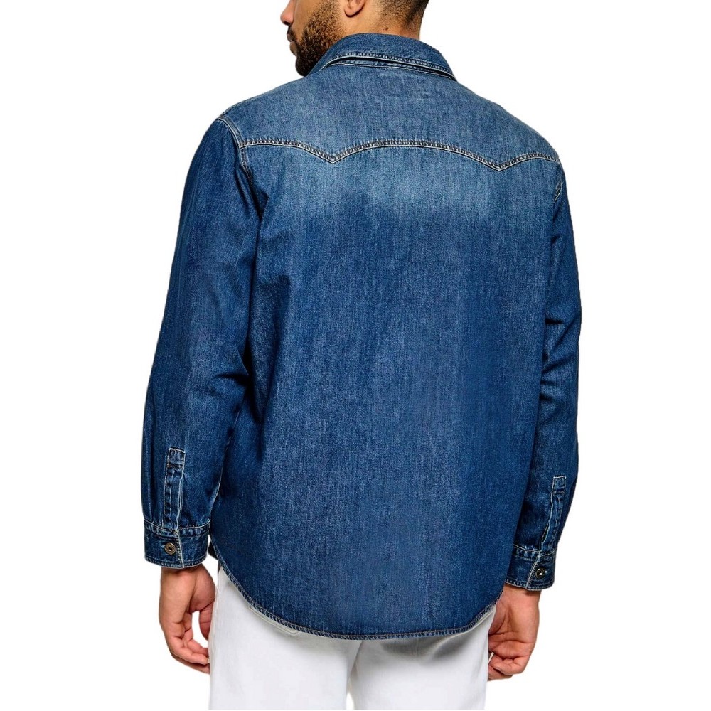 HUGO BOSS EBANT CASUAL SHIRT ΠΟΥΚΑΜΙΣΟ ΤΖΙΝ ΑΝΔΡΙΚΟ BLUΕ DENIM