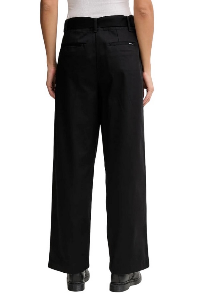 CALVIN KLEIN TWILL BELTED TROUSER ΠΑΝΤΕΛΟΝΙ ΓΥΝΑΙΚΕΙΟ BLACK