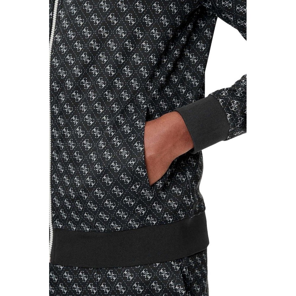 GUESS KORBIN FULL ZIP TRACKSUIT ΖΑΚΕΤΑ ΦΟΥΤΕΡ ΑΝΔΡΙΚΗ BLACK