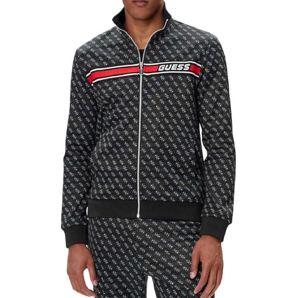 GUESS KORBIN FULL ZIP TRACKSUIT ΖΑΚΕΤΑ ΦΟΥΤΕΡ ΑΝΔΡΙΚΗ BLACK