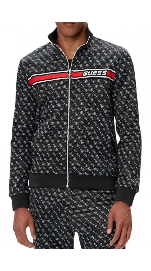 GUESS KORBIN FULL ZIP TRACKSUIT ΖΑΚΕΤΑ ΦΟΥΤΕΡ ΑΝΔΡΙΚΗ BLACK