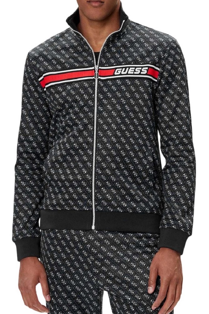 GUESS KORBIN FULL ZIP TRACKSUIT ΖΑΚΕΤΑ ΦΟΥΤΕΡ ΑΝΔΡΙΚΗ BLACK