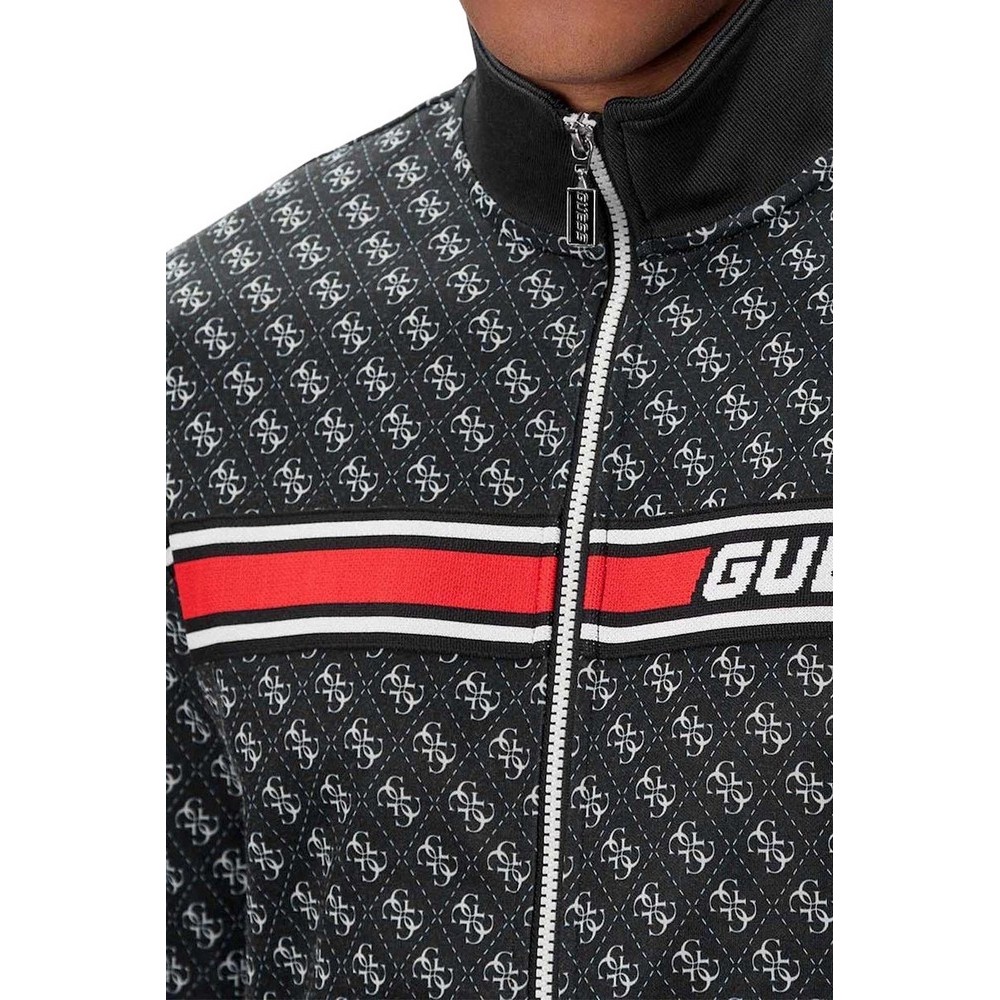 GUESS KORBIN FULL ZIP TRACKSUIT ΖΑΚΕΤΑ ΦΟΥΤΕΡ ΑΝΔΡΙΚΗ BLACK