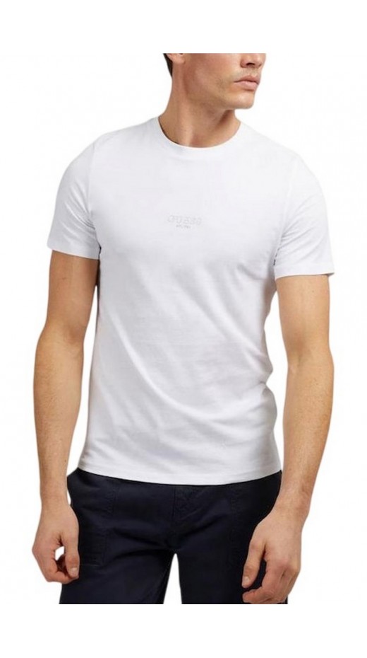 GUESS AIDY CN SS TEE T-SHIRT ΜΠΛΟΥΖΑ ΑΝΔΡΙΚΗ WHITE