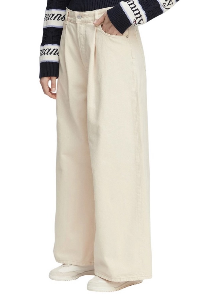 TOMMY JEANS MID RISE BAGGY PLEAT BJ6004 ΤΖΙΝ ΠΑΝΤΕΛΟΝΙ ΓΥΝΑΙΚΕΙΟ DENIM WHITE