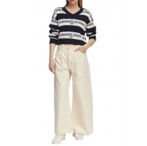 TOMMY JEANS MID RISE BAGGY PLEAT BJ6004 ΤΖΙΝ ΠΑΝΤΕΛΟΝΙ ΓΥΝΑΙΚΕΙΟ DENIM WHITE