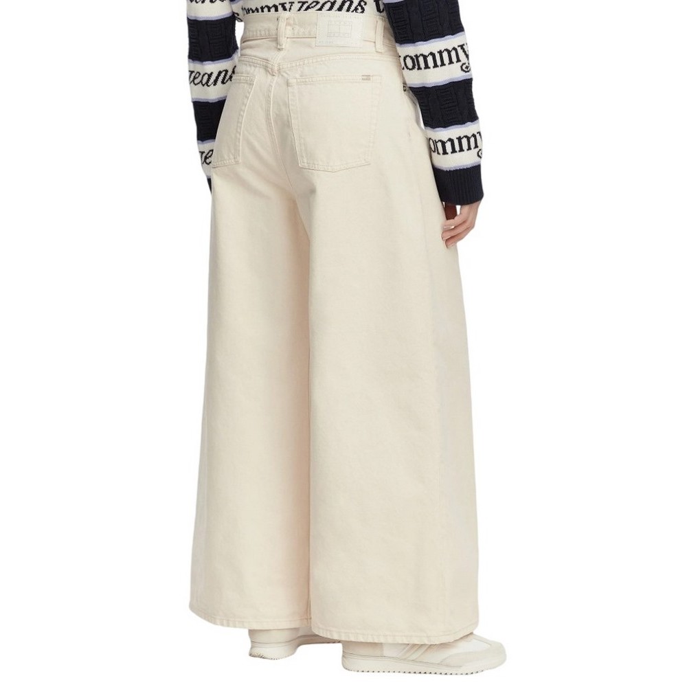 TOMMY JEANS MID RISE BAGGY PLEAT BJ6004 ΤΖΙΝ ΠΑΝΤΕΛΟΝΙ ΓΥΝΑΙΚΕΙΟ DENIM WHITE