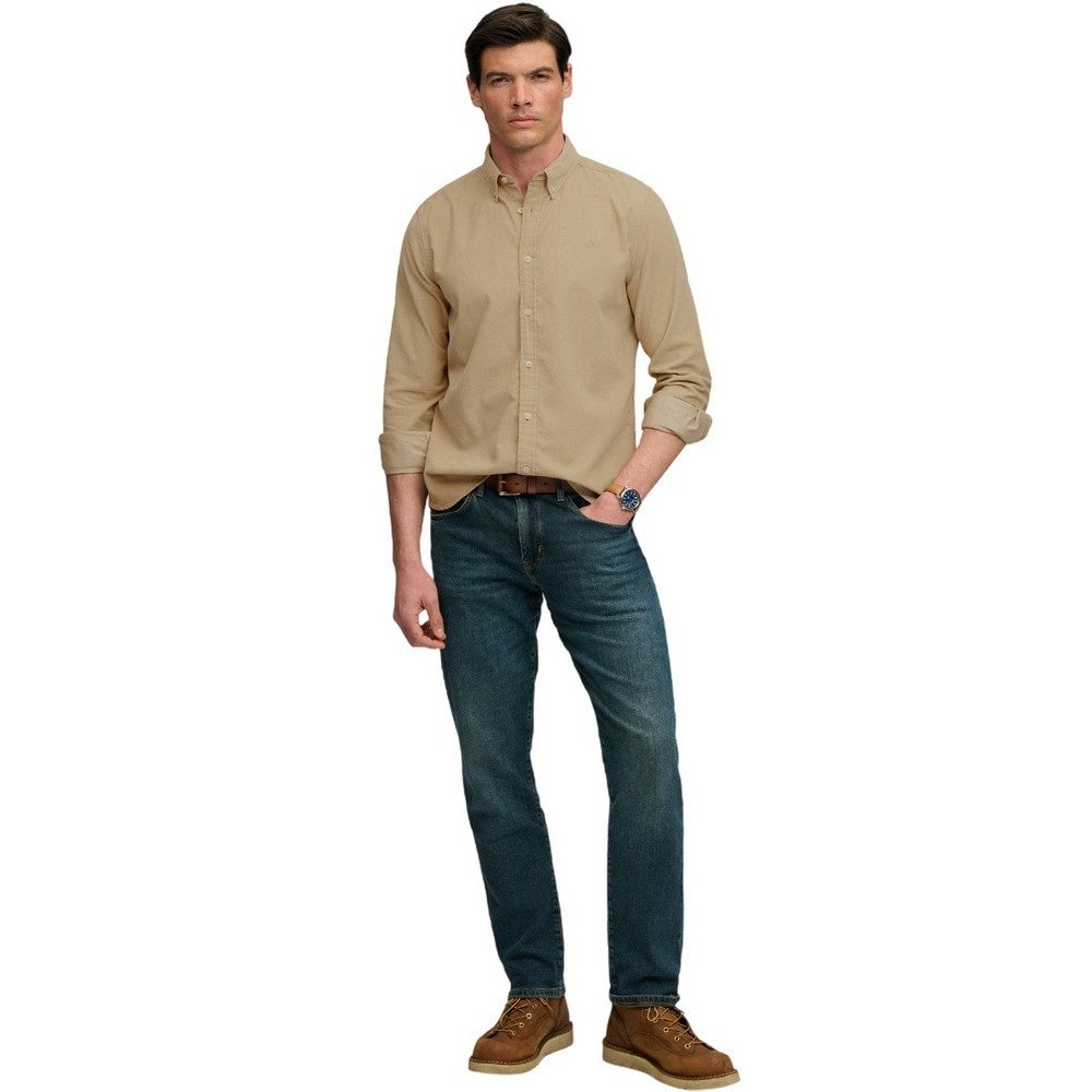 SUPERDRY CLASSIC NEEDLE CORD SHIRT ΠΟΥΚΑΜΙΣΟ ΑΝΔΡΙΚΟ BEIGE