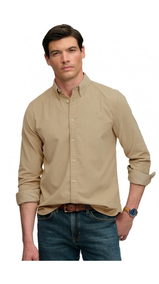 SUPERDRY CLASSIC NEEDLE CORD SHIRT ΠΟΥΚΑΜΙΣΟ ΑΝΔΡΙΚΟ BEIGE