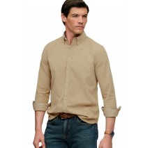 SUPERDRY CLASSIC NEEDLE CORD SHIRT ΠΟΥΚΑΜΙΣΟ ΑΝΔΡΙΚΟ BEIGE