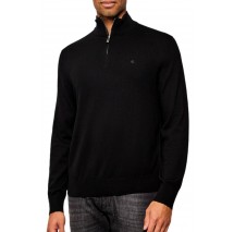 CALVIN KLEIN 100% MERINO QZ 14GG ΜΠΛΟΥΖΑ ΠΛΕΚΤΗ ΑΝΔΡΙΚΗ BLACK