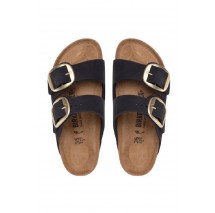 BIRKENSTOCK LEATHER ARIZONA BIG BUCKLE LENB NARROW SEASONAL ΠΑΝΤΟΦΛΑ ΓΥΝΑΙΚΕΙΑ BLACK/GOLD