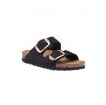 BIRKENSTOCK LEATHER ARIZONA BIG BUCKLE LENB NARROW SEASONAL ΠΑΝΤΟΦΛΑ ΓΥΝΑΙΚΕΙΑ BLACK/GOLD