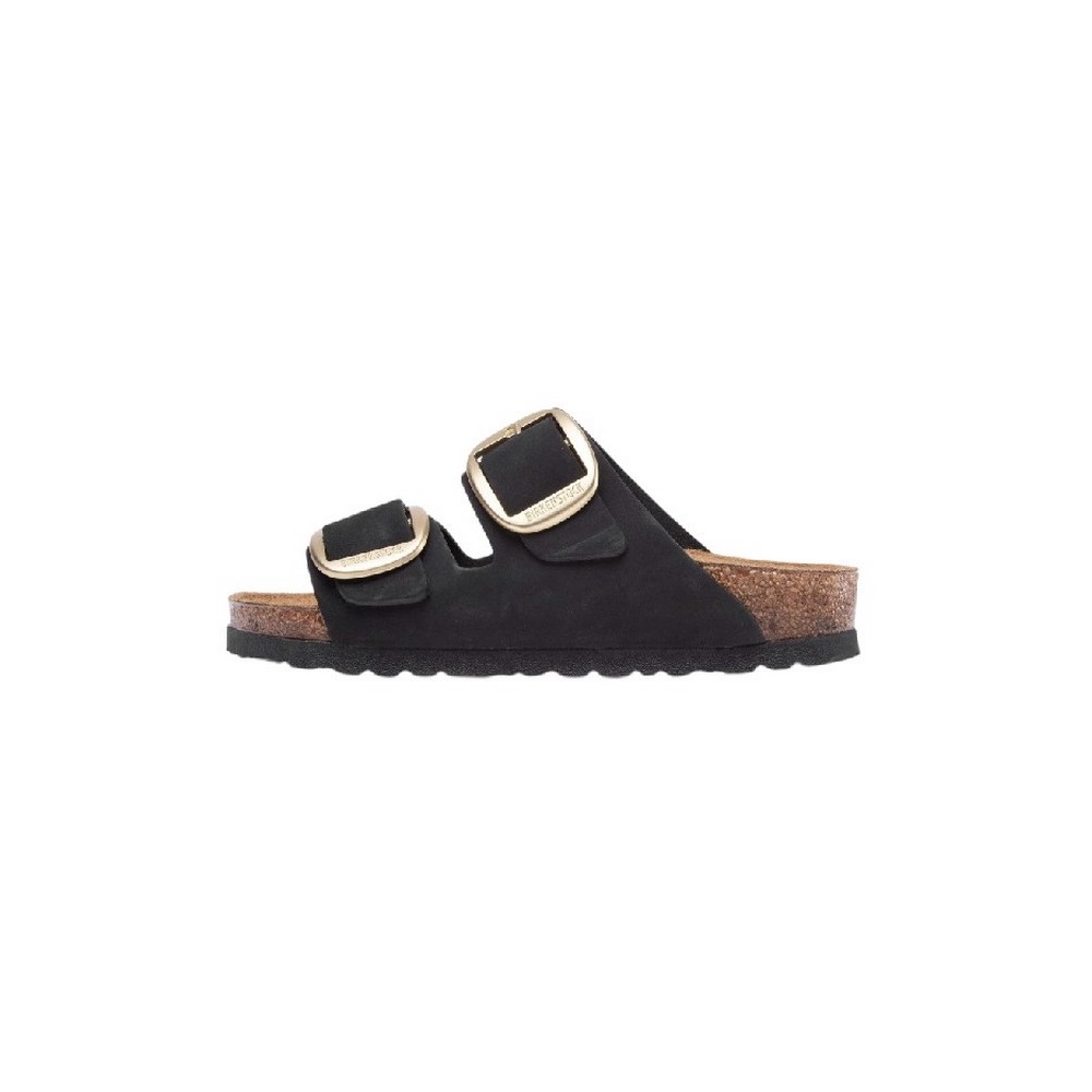 BIRKENSTOCK LEATHER ARIZONA BIG BUCKLE LENB NARROW SEASONAL ΠΑΝΤΟΦΛΑ ΓΥΝΑΙΚΕΙΑ BLACK/GOLD