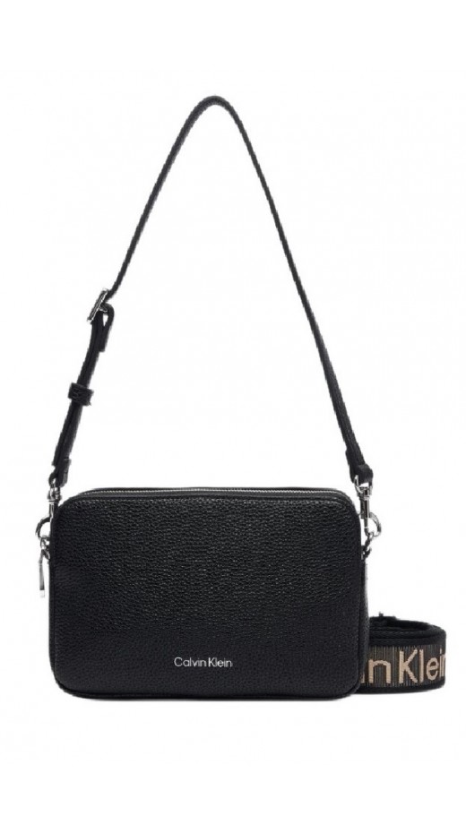 CALVIN KLEIN WEBBING 2X STRAP CAMERA BAG ΤΣΑΝΤΑ ΓΥΝΑΙΚΕΙΑ BLACK