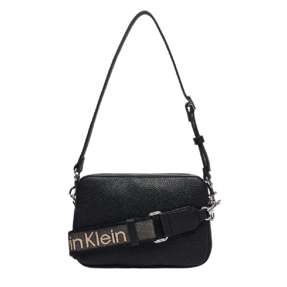 CALVIN KLEIN WEBBING 2X STRAP CAMERA BAG ΤΣΑΝΤΑ ΓΥΝΑΙΚΕΙΑ BLACK