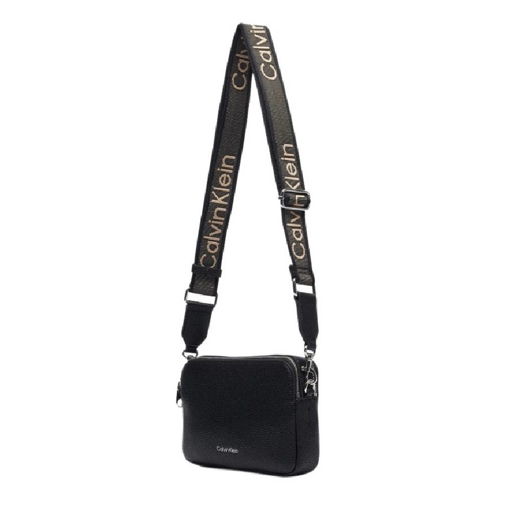 CALVIN KLEIN WEBBING 2X STRAP CAMERA BAG ΤΣΑΝΤΑ ΓΥΝΑΙΚΕΙΑ BLACK