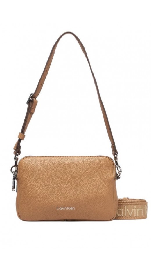 CALVIN KLEIN WEBBING 2X STRAP CAMERA BAG ΤΣΑΝΤΑ ΓΥΝΑΙΚΕΙΑ BEIGE
