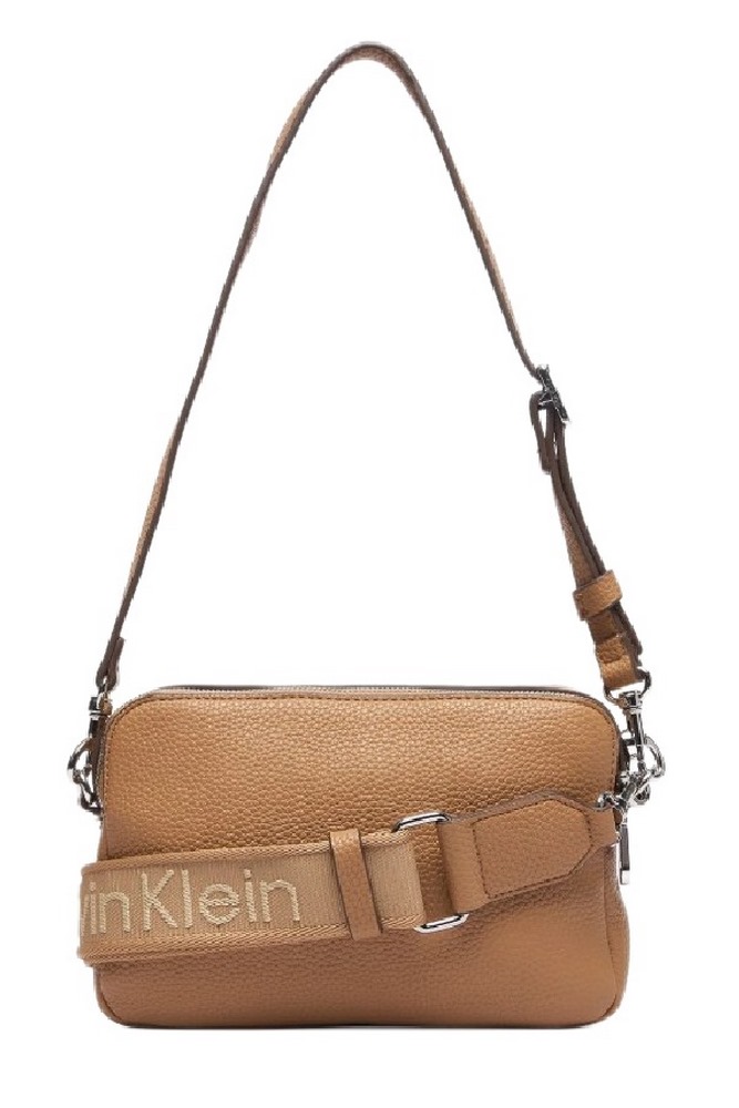 CALVIN KLEIN WEBBING 2X STRAP CAMERA BAG ΤΣΑΝΤΑ ΓΥΝΑΙΚΕΙΑ BEIGE