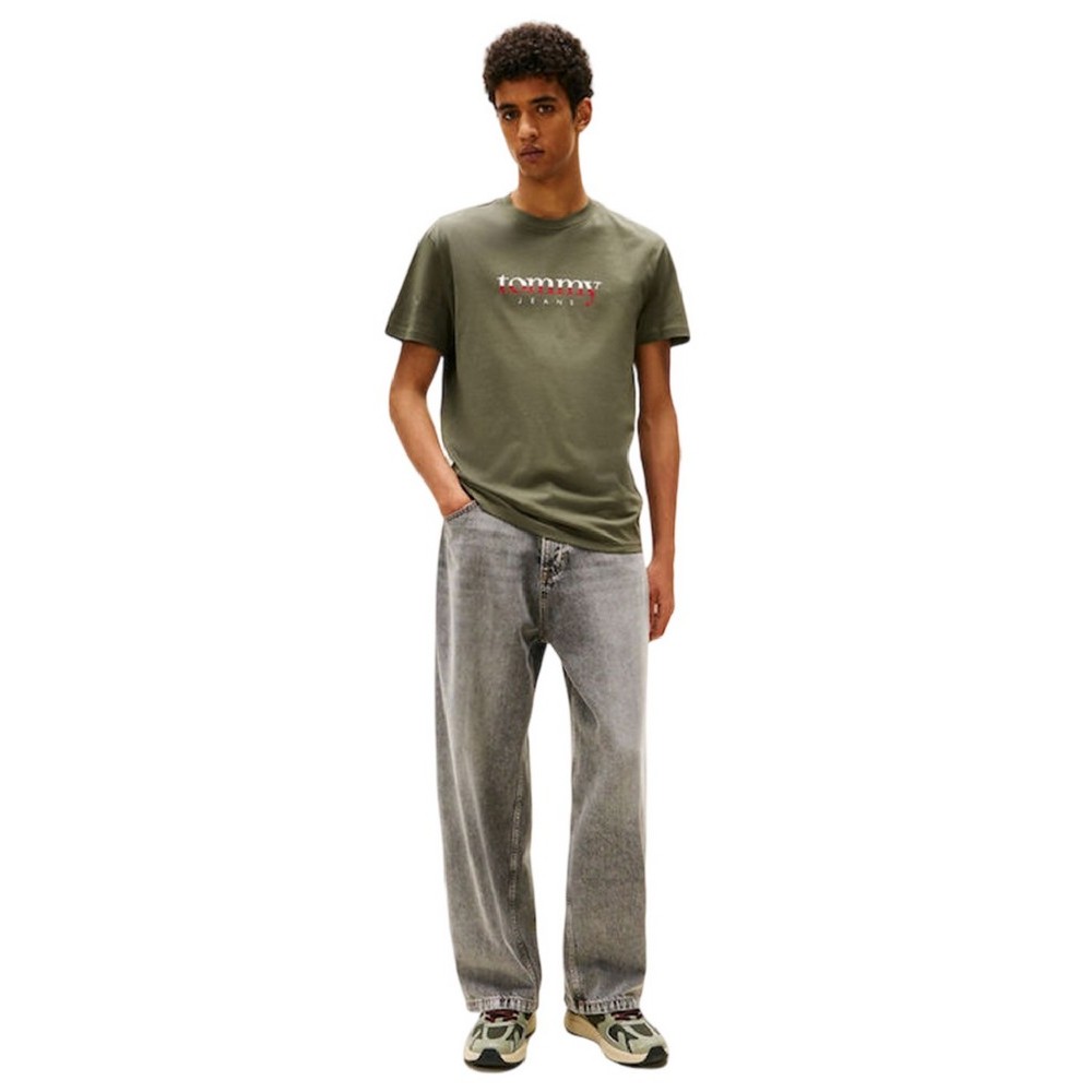 TOMMY JEANS REG DNA TEE EXT T-SHIRT ΜΠΛΟΥΖΑ ΑΝΔΡΙΚΗ MILITARY GREEN