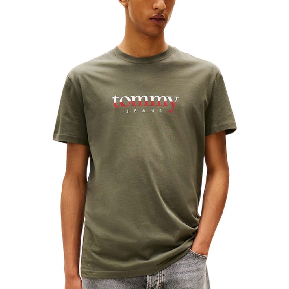 TOMMY JEANS REG DNA TEE EXT T-SHIRT ΜΠΛΟΥΖΑ ΑΝΔΡΙΚΗ MILITARY GREEN