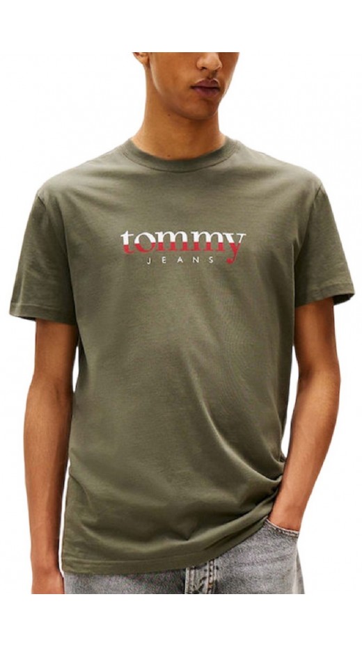 TOMMY JEANS REG DNA TEE EXT T-SHIRT ΜΠΛΟΥΖΑ ΑΝΔΡΙΚΗ MILITARY GREEN