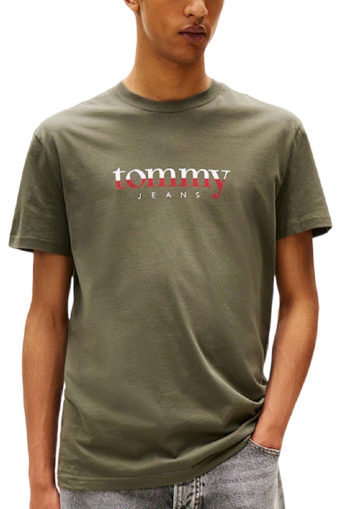 TOMMY JEANS REG DNA TEE EXT T-SHIRT ΜΠΛΟΥΖΑ ΑΝΔΡΙΚΗ MILITARY GREEN