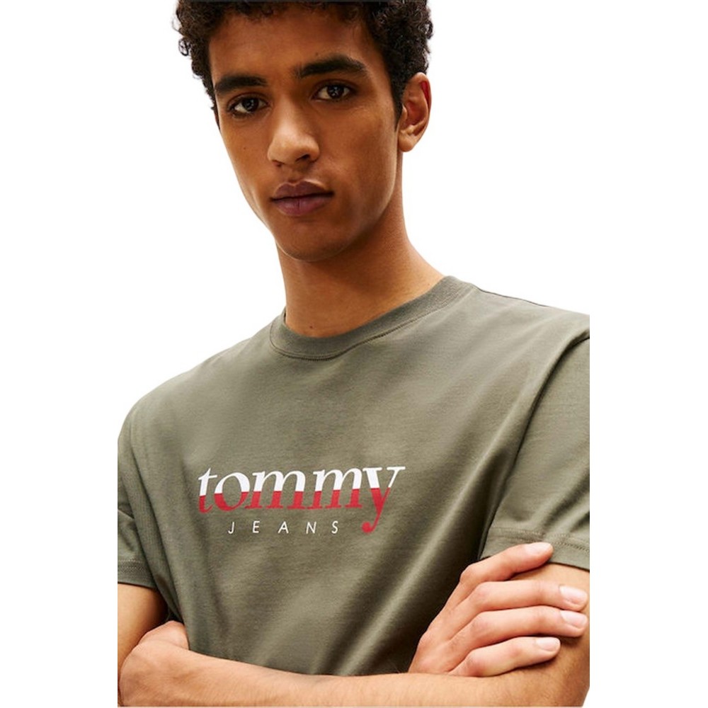 TOMMY JEANS REG DNA TEE EXT T-SHIRT ΜΠΛΟΥΖΑ ΑΝΔΡΙΚΗ MILITARY GREEN