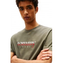 TOMMY JEANS REG DNA TEE EXT T-SHIRT ΜΠΛΟΥΖΑ ΑΝΔΡΙΚΗ MILITARY GREEN