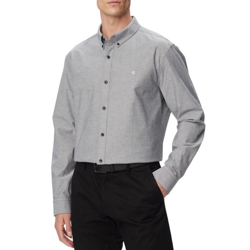 CALVIN KLEIN JEANS SOLID OXFORD CLASSIC SHIRT ΠΟΥΚΑΜΙΣΟ ΑΝΔΡΙΚΟ BLACK