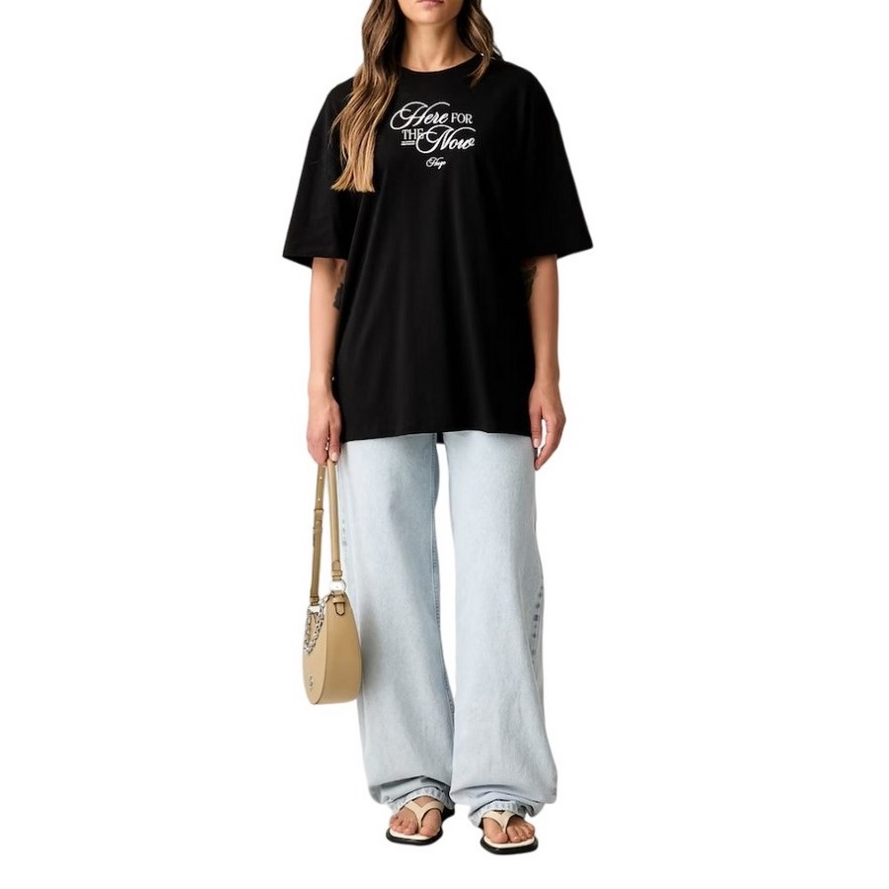 HUGO BOSS OVERSIZED TEE JERSEY T-SHIRT ΜΠΛΟΥΖΑ ΓΥΝΑΙΚΕΙΑ BLACK/BLACK