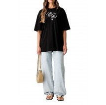 HUGO BOSS OVERSIZED TEE JERSEY T-SHIRT ΜΠΛΟΥΖΑ ΓΥΝΑΙΚΕΙΑ BLACK/BLACK