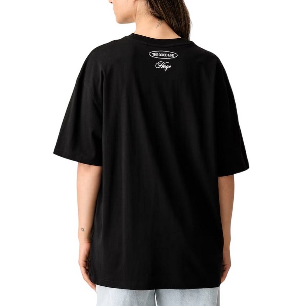 HUGO BOSS OVERSIZED TEE JERSEY T-SHIRT ΜΠΛΟΥΖΑ ΓΥΝΑΙΚΕΙΑ BLACK/BLACK