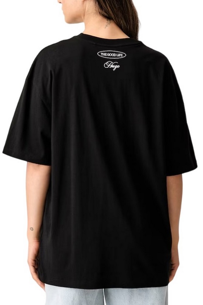 HUGO BOSS OVERSIZED TEE JERSEY T-SHIRT ΜΠΛΟΥΖΑ ΓΥΝΑΙΚΕΙΑ BLACK/BLACK