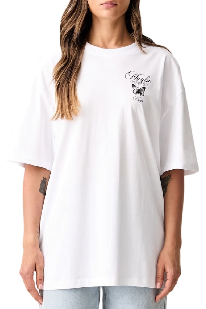 HUGO BOSS OVERSIZED TEE JERSEY T-SHIRT ΜΠΛΟΥΖΑ ΓΥΝΑΙΚΕΙΑ WHITE