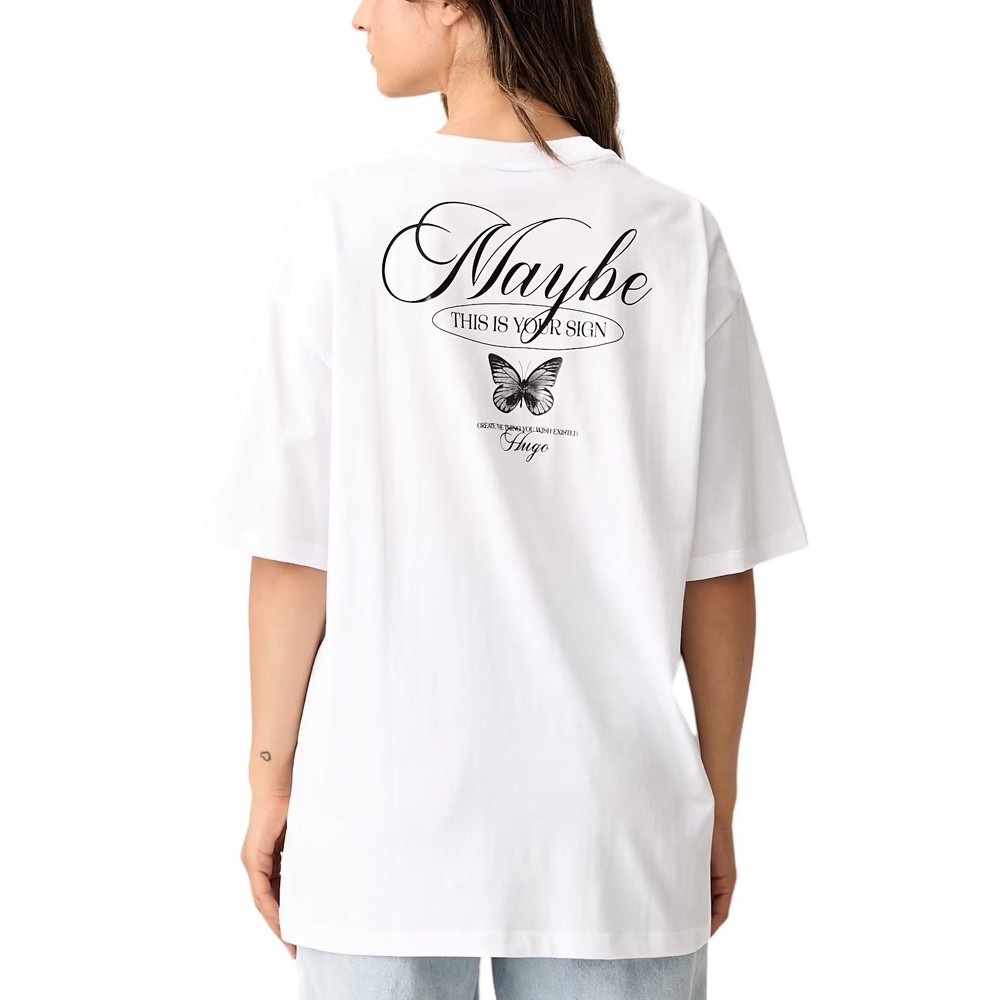 HUGO BOSS OVERSIZED TEE JERSEY T-SHIRT ΜΠΛΟΥΖΑ ΓΥΝΑΙΚΕΙΑ WHITE