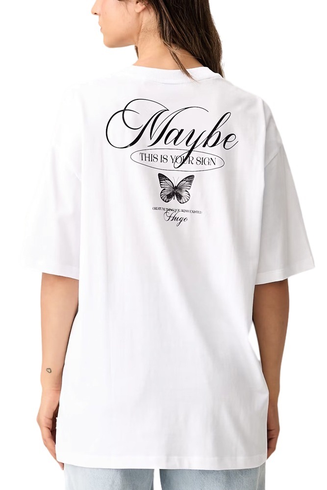 HUGO BOSS OVERSIZED TEE JERSEY T-SHIRT ΜΠΛΟΥΖΑ ΓΥΝΑΙΚΕΙΑ WHITE