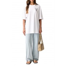 HUGO BOSS OVERSIZED TEE JERSEY T-SHIRT ΜΠΛΟΥΖΑ ΓΥΝΑΙΚΕΙΑ WHITE