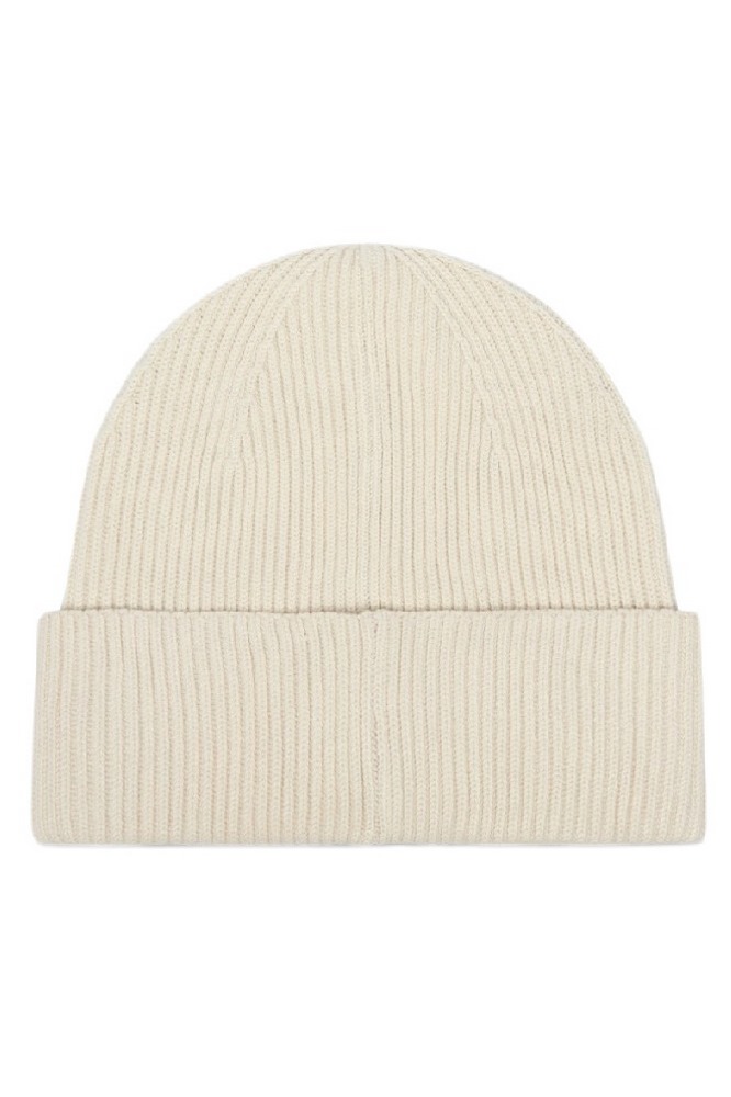 CALVIN KLEIN MONOLOGO PATCH RIB BEANIE ΣΚΟΥΦΟΣ ΑΝΔΡΙΚΟΣ OFF WHITE
