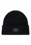 CALVIN KLEIN MONOLOGO PATCH RIB BEANIE ΣΚΟΥΦΟΣ ΑΝΔΡΙΚΟΣ BLACK