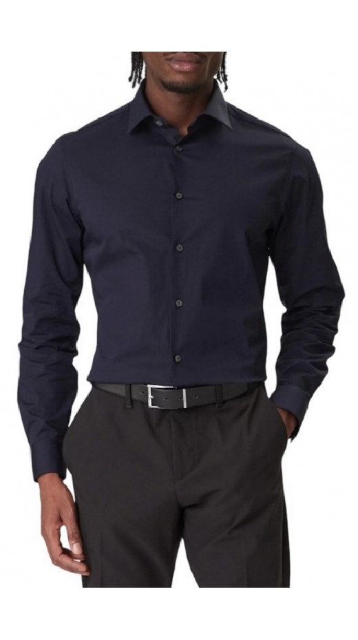 CALVIN KLEIN REG ESNTL POPLIN NOS STR SLD ΠΟΥΚΑΜΙΣΟ ΑΝΔΡΙΚΟ DARK NAVY