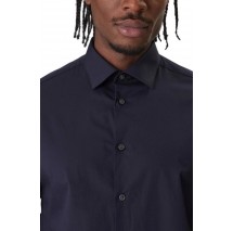 CALVIN KLEIN REG ESNTL POPLIN NOS STR SLD ΠΟΥΚΑΜΙΣΟ ΑΝΔΡΙΚΟ DARK NAVY