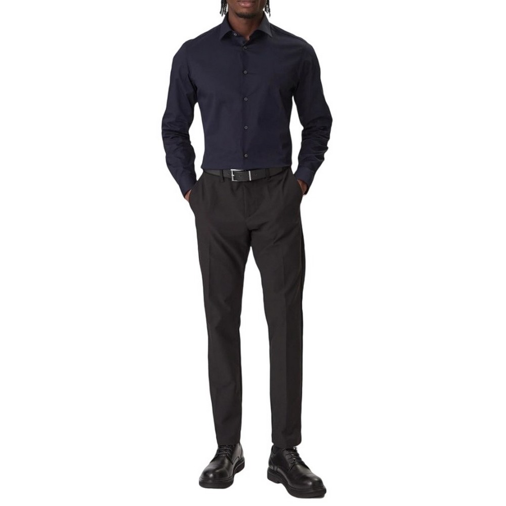 CALVIN KLEIN REG ESNTL POPLIN NOS STR SLD ΠΟΥΚΑΜΙΣΟ ΑΝΔΡΙΚΟ DARK NAVY