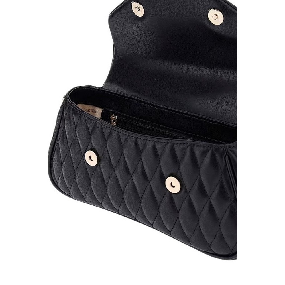 GUESS VALLA TOP HANDLE FLAP ΤΣΑΝΤΑ ΓΥΝΑΙΚΕΙΑ BLACK