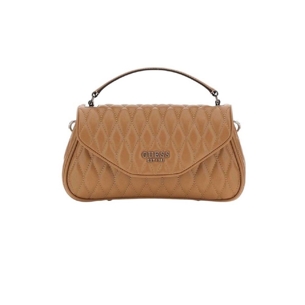 GUESS VALLA TOP HANDLE FLAP ΤΣΑΝΤΑ ΓΥΝΑΙΚΕΙΑ BEIGE