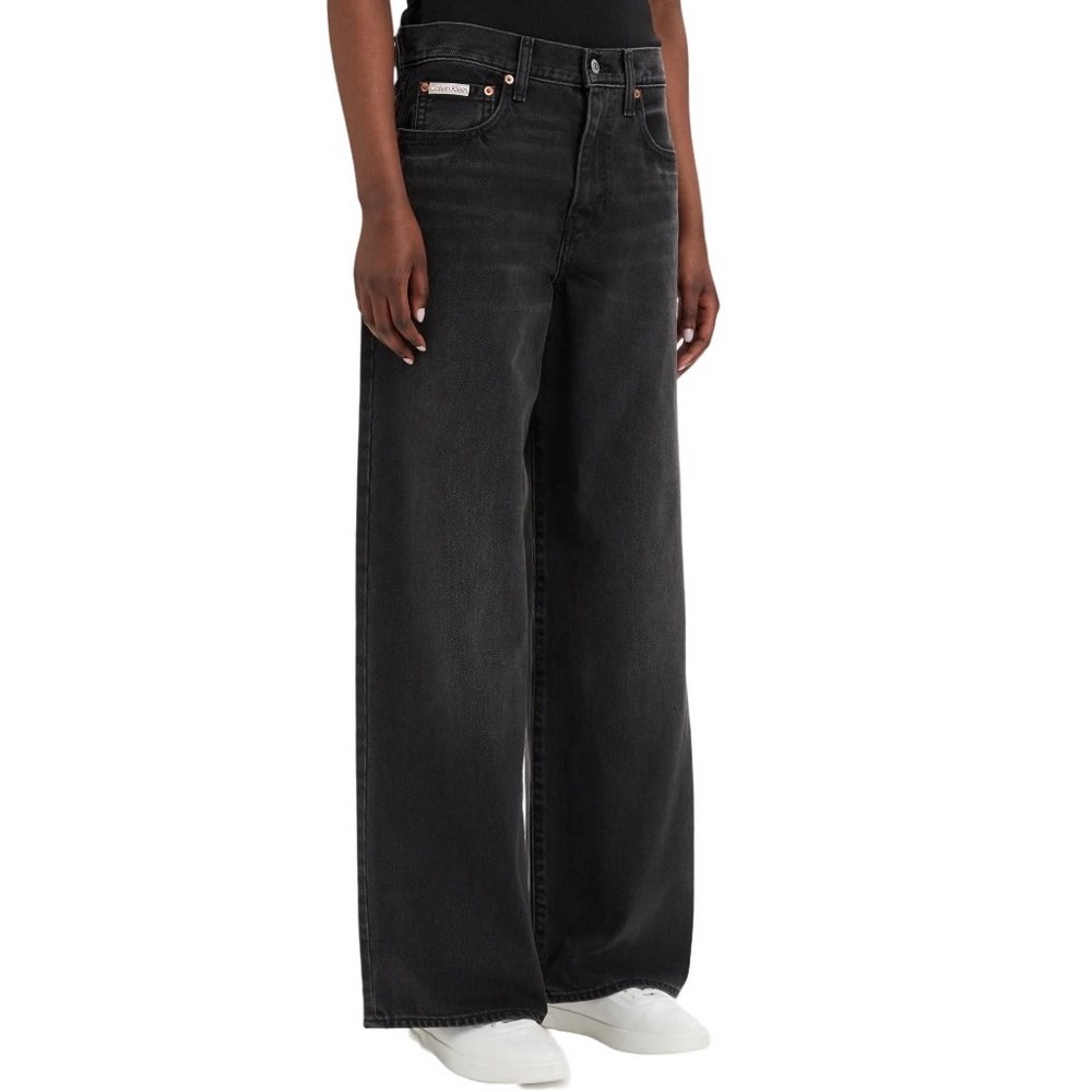 CALVIN KLEIN JEANS THE WIDE LEG EVENING BLACK ΤΖΙΝ ΠΑΝΤΕΛΟΝΙ ΓΥΝΑΙΚΕΙΟ BLACK DENIM