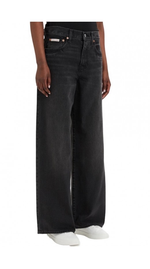 CALVIN KLEIN JEANS THE WIDE LEG EVENING BLACK ΤΖΙΝ ΠΑΝΤΕΛΟΝΙ ΓΥΝΑΙΚΕΙΟ BLACK DENIM