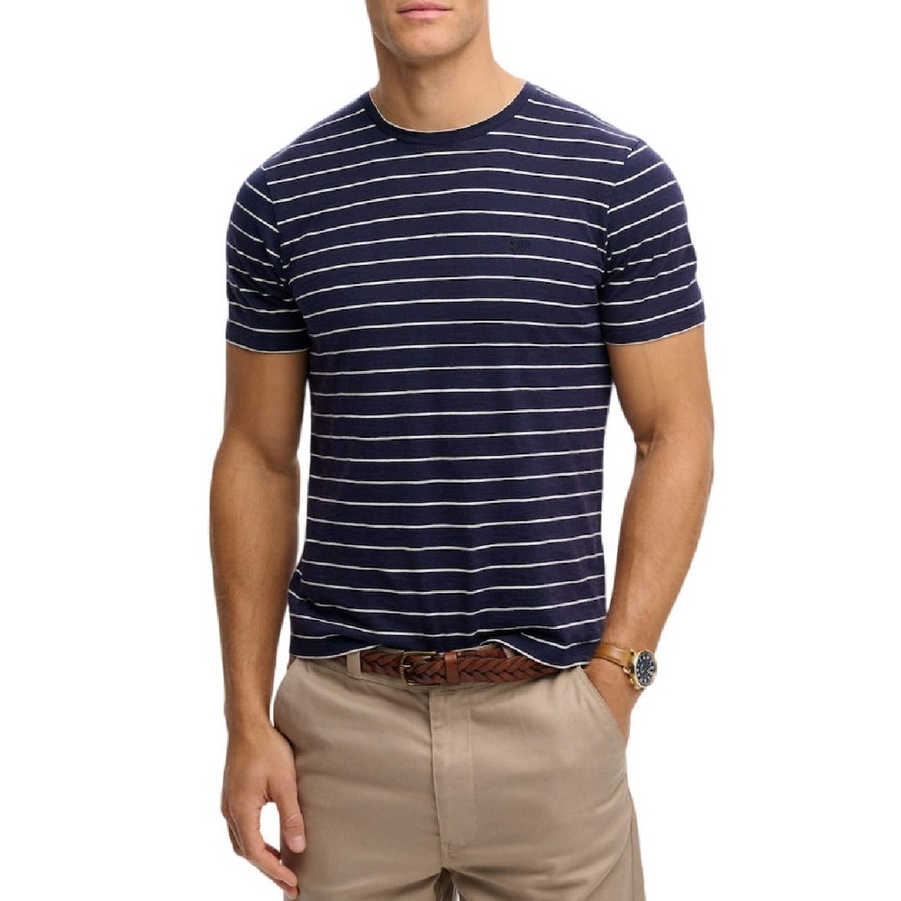 SUPERDRY D2 OVIN CLASSIC ESSENTIAL STRIPE T-SHIRT ΜΠΛΟΥΖΑ ΑΝΔΡΙΚΗ NAVY